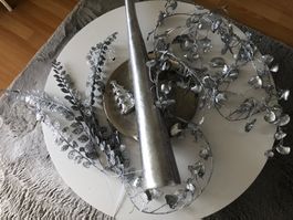 Silber Deko Set, Weihnachten, inkl.Vase