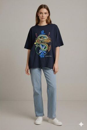 Hot Ice Singapur Drachen Grafik T-Shirt - Größe XL