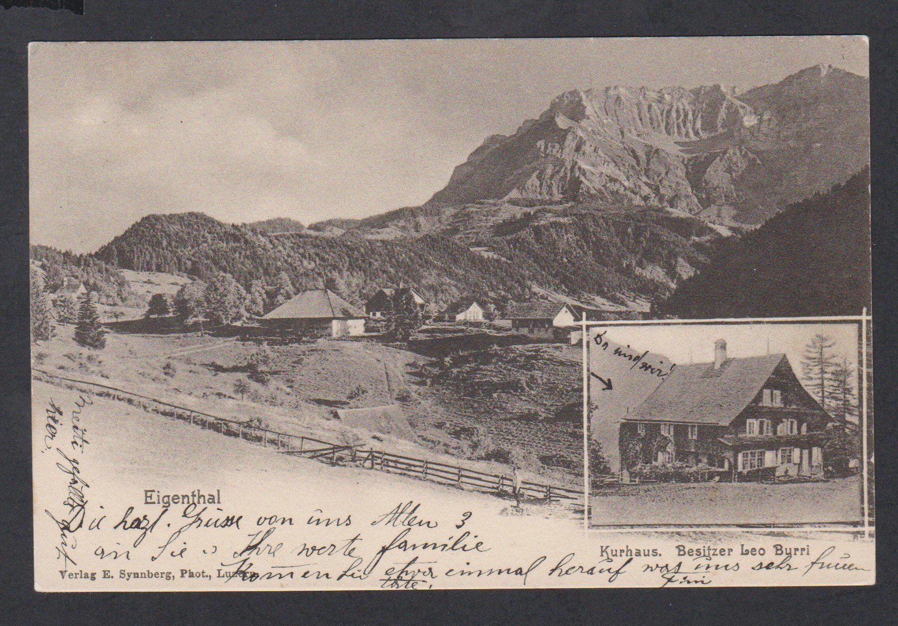 Cartoline postali: Eigenthal  LU   :   alte Ansichtskarte gest. 1904 – Usato da Vitznau venduto da Ropaku