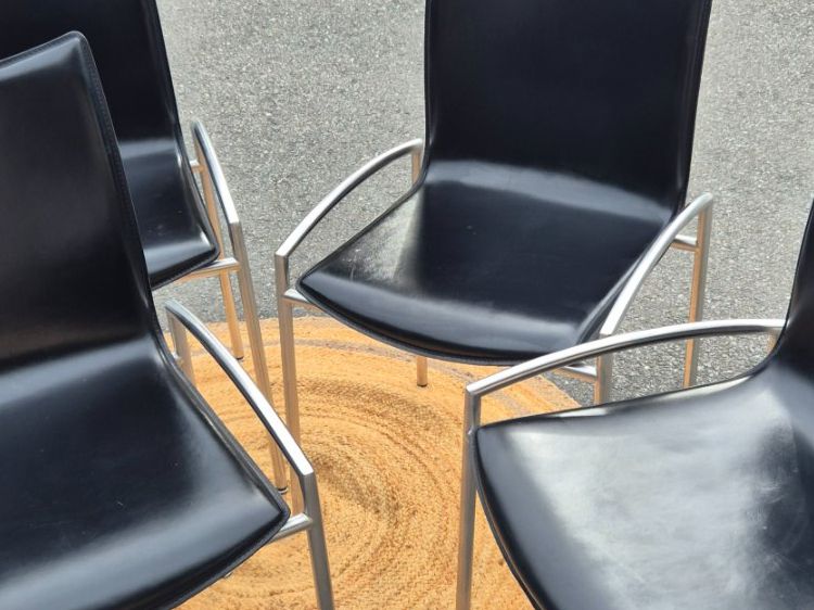 Girsberger Sedie: 4 chaises en cuir noir Girberger – Usato da Fully venduto da tameab 1