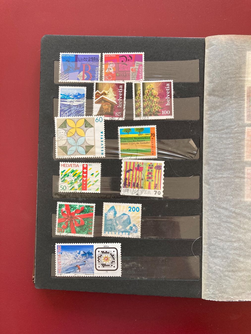 Tutti i francobolli: Briefmarkenalbum mit ca. 60 Schweizer Briefmarken – Usato da Bern venduto da KasimirBerger 3