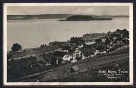 Twann, Ortsansicht mit Hotel Bären v. E