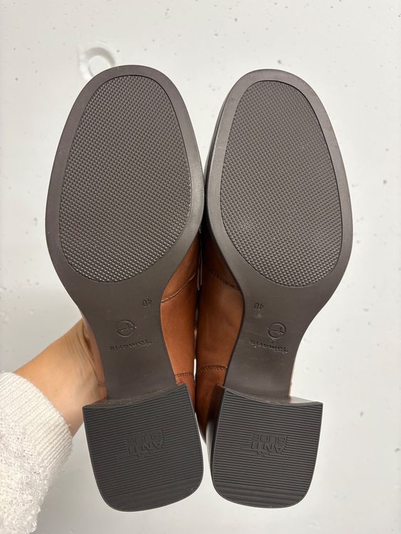 Tamaris Chaussures femmes: Braune Tamaris Leder Loafer mit Absatz Gr. 40 Halbschuhe – Neuf (Voir description) à Regensdorf par secondchancefashion 6