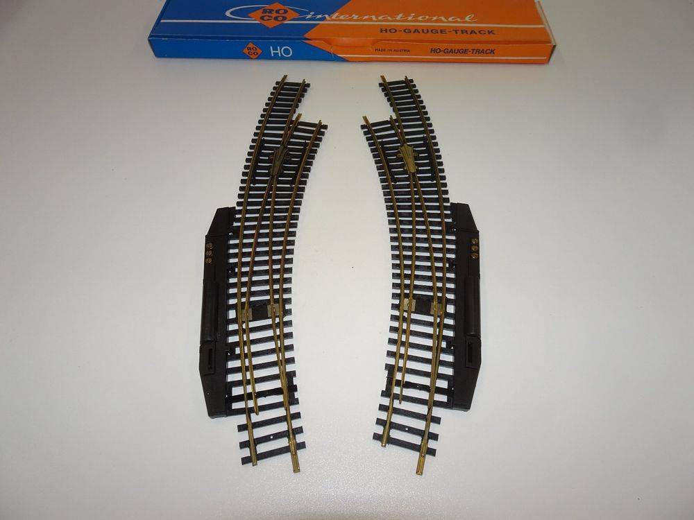 2 Roco Weichen Bogenweichen Schienen Gleis HO 14522L 14523R (Neu ...