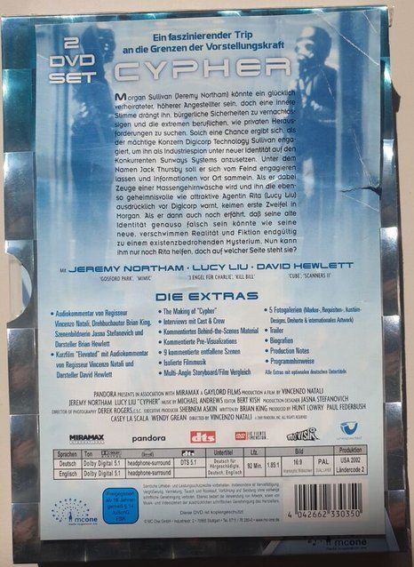 Tutti i DVDs: Cypher   (Deutsch & Englisch)     ©'2002 – Usato da St.Gallen venduto da elk2022 3