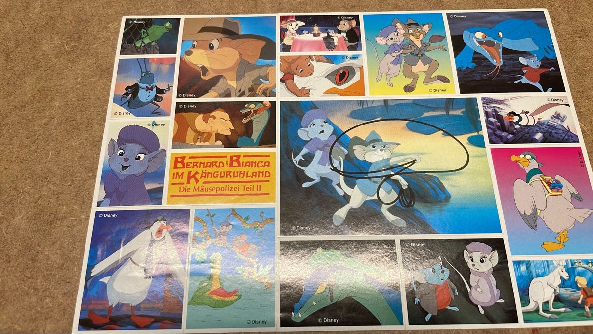 Sticker: Original Disney Bernard & Bianca Aufkleber Blatt  – Nuovo (secondo la descrizione) da Therwil venduto da rubininio