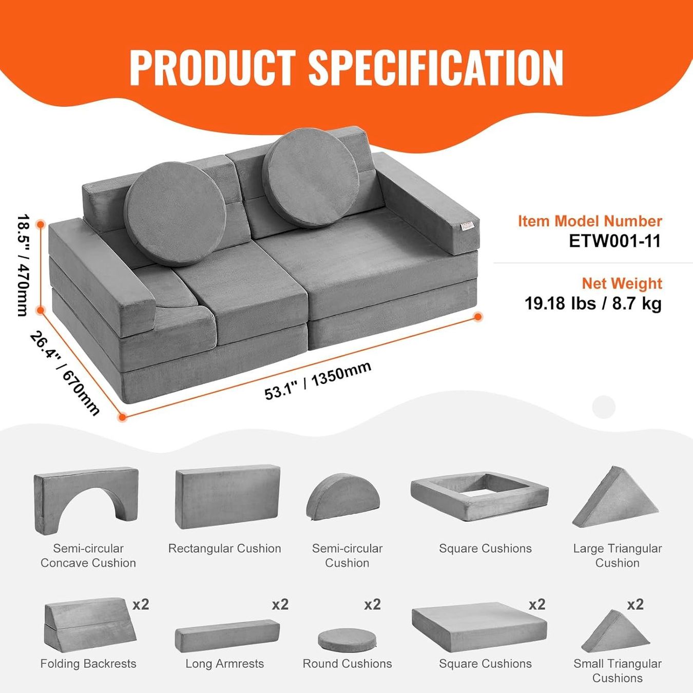 Liegen & Liegestühle: VEVOR 15 in 1 Kindersofa – Neu und originalverpackt aus Bottighofen von zaap 7