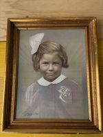 Portrait original d'une petite fille, 1960, encadré, pièce u