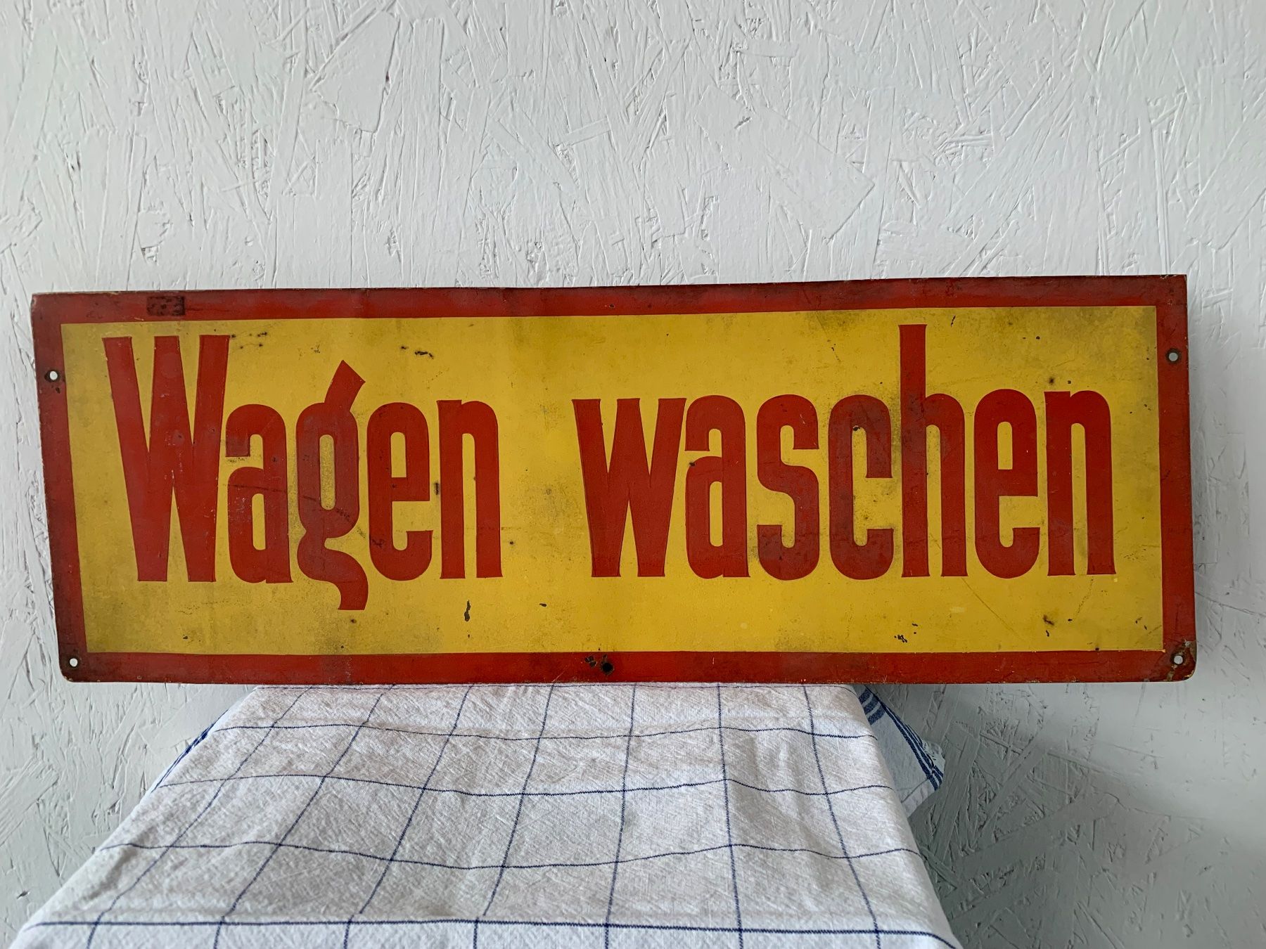 Schilder: Schild , antik , Wagen  waschen – Gebraucht aus Boswil von pavo1