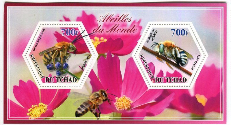 Alle Briefmarken: Block "Bienen". Tschad. – Neu und originalverpackt aus Basel von Butsch5