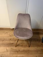 2x FineBuy Esszimmerstuhl, Samt, Gold, Top Zustand!