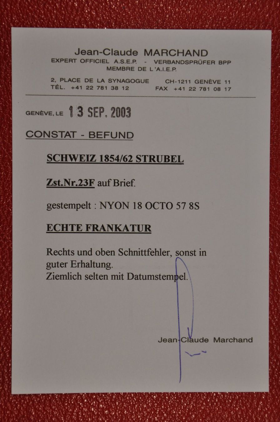 Tutti i francobolli: Strubel 23F Brief Nyon mit Befund – Usato da Wolfhalden venduto da Zinauktion 3