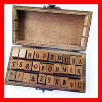 30 tlg Stempelset Alphabet Sonderzeichen Basteln stempeln