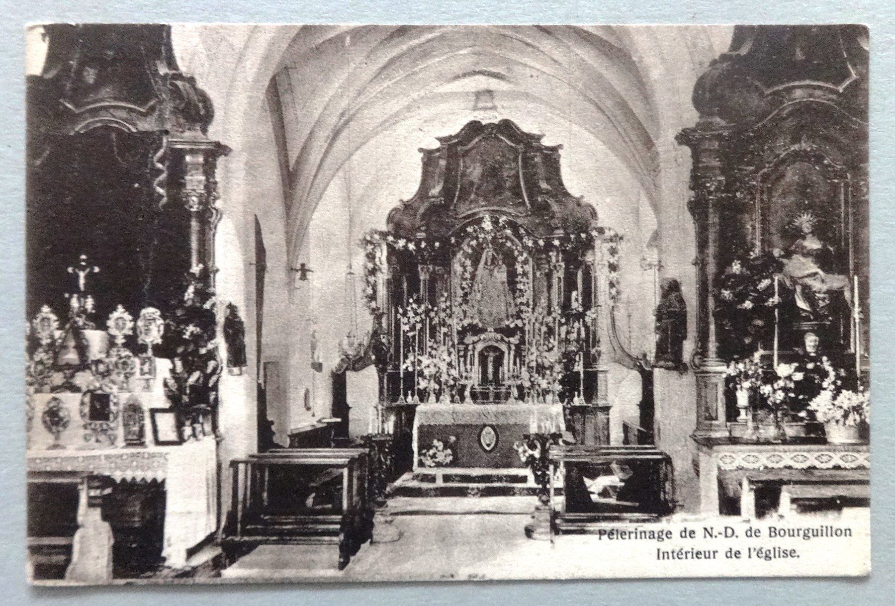 Cartoline postali: N.-D. de Bourguillon, Int. de l' église – Usato da Fétigny venduto da Billy2miny