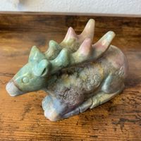 ✲ Pastell Ozean Jaspis Hirsch ✲ 142mm /569g Jasper Carving