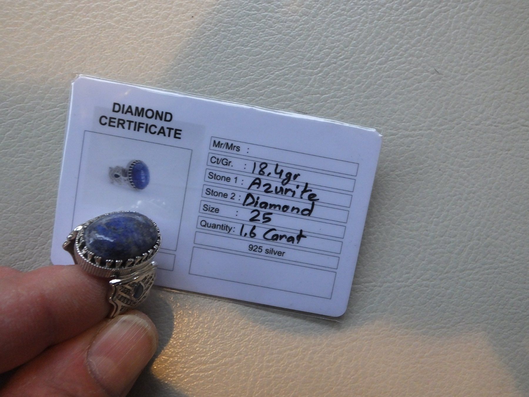 Anelli: Herrenring mit Echtem AZURITE Stein – Usato da Unterentfelden venduto da l654321a