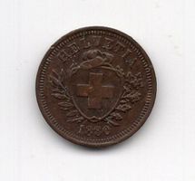 (449) Schweiz, 1 Rappen, 1880, vz