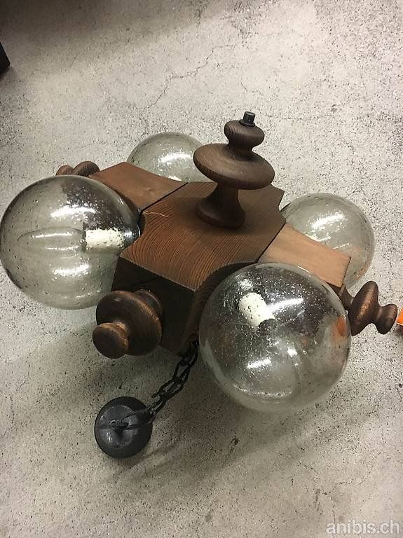 Lampadari & plafoniere: schöne grosse Wohnzimmer Hängelampe mit 4 Glaskugeln – Usato da Zürich venduto da Tivoli2 3