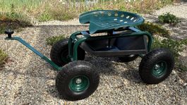 Fahrbarer Gartensitz, Werkstattwagen, Rollsitz neuwertig