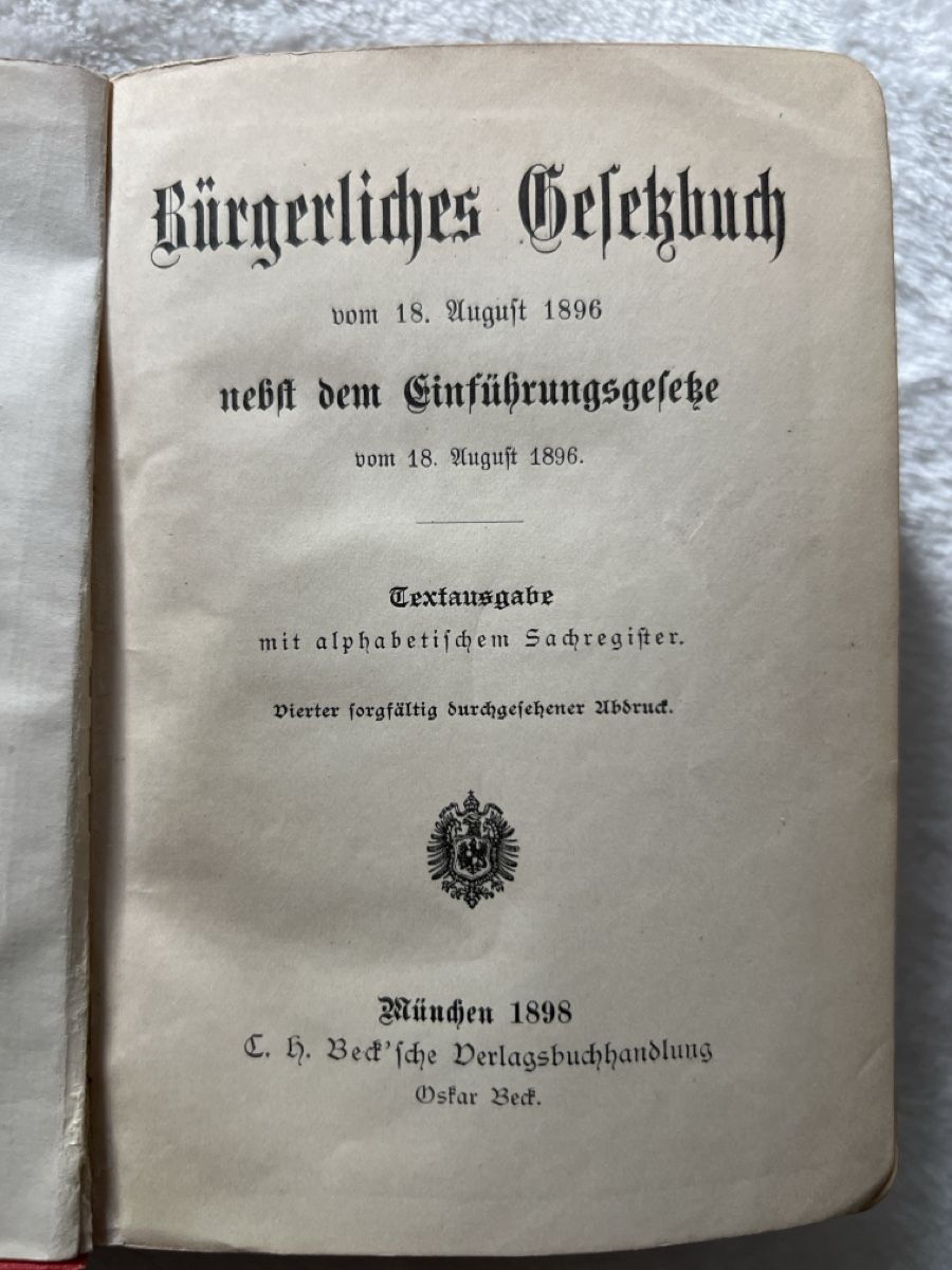 Bücher: Bürgerliches Gesetzbuch 1896 – Gebraucht aus Schaffhausen von swiss_vintage_club 4