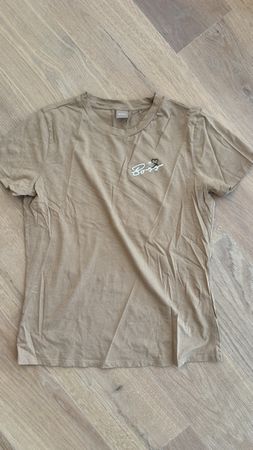 BOSS T-Shirt Gr. M beige Stickerei "Be a Boss" Top Damen