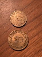 10 und 20 Franken 1955 Saarland