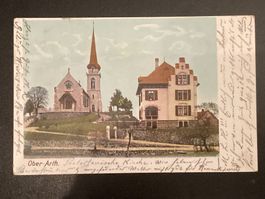 1904 Ansichtskarte Oberarth, reformierte Kirche, Goldau.