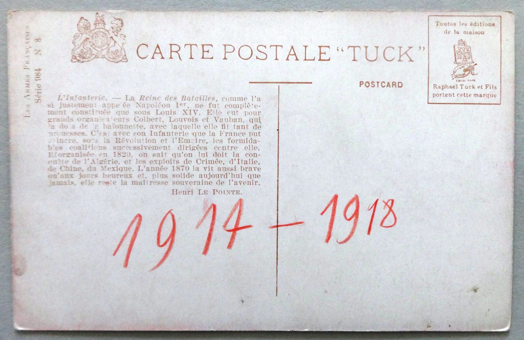Cartes postales: L' Infanterie – D'occasion à Fétigny par Billy2miny 1