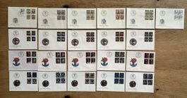 Schweiz - 21 FDC Pro Patria1967-1970 komplett je 4er Block u
