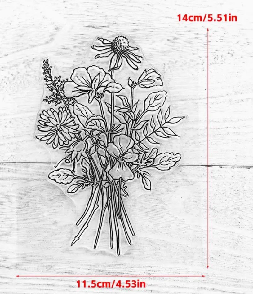 Timbri: Blumenstrauss - Silikonstempel 11,5 x 14cm – Nuovo e nell'imballaggio originale da Frenkendorf venduto da jazzplatten 1