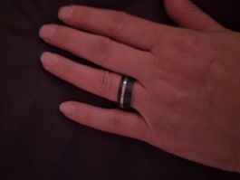 Ring Damen Carbon Silber Zirkonia Grösse 60