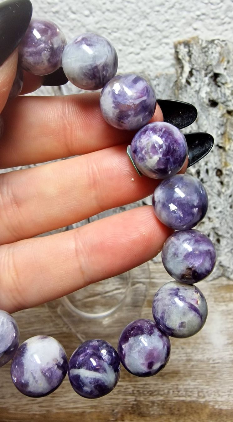 Mineralien & Heilsteine: Lila Mica Armband E 13.2mm Kugelgrösse – Neu (gemäss Beschreibung) aus Matzingen von Shay_Crystalz 1