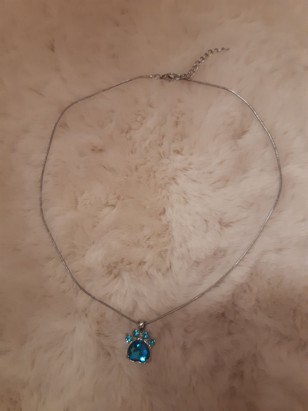 Catenine: Schöne Halskette Pfote mit blauen Steinen – Usato da Toffen venduto da Gwunderegge77 1