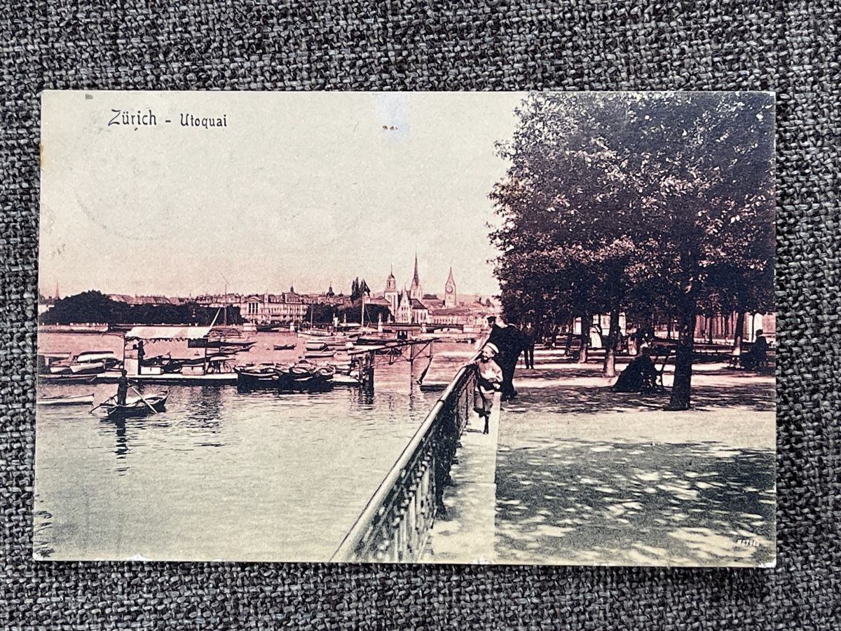 Cartoline postali: Alte Ansichtskarte Zurich Utokai am See – Usato da Strengelbach venduto da Aschatan5