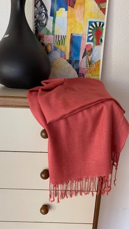 Schal Foulard Pareo Halstuch 180x66cm Terrakottafarbe
