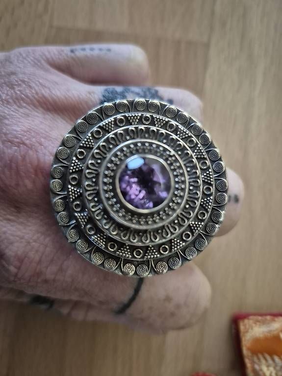 Anelli: Massiver Tibet Silberring, Statement Ring, 54, Amethyst – Nuovo e nell'imballaggio originale da Bern venduto da grisu_79 2