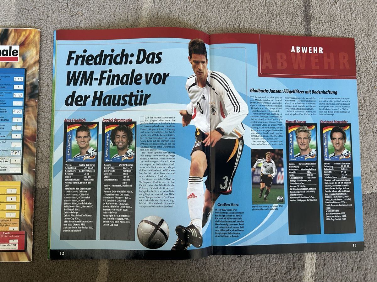 Panini Carte collezionabili: DFB Stickerhefte Wm94 und 2006 – Usato da Binningen venduto da Flagello 1