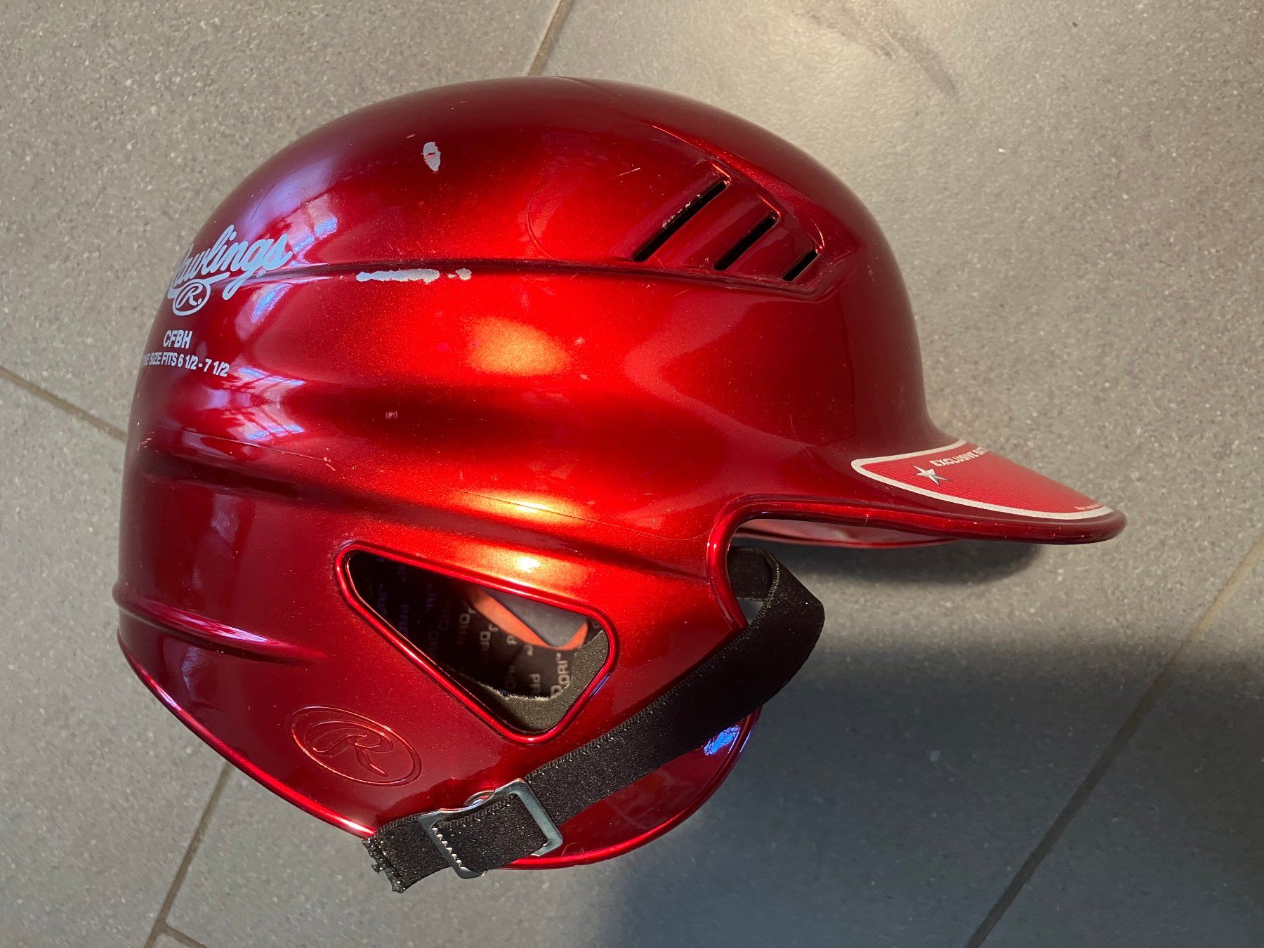 Caschi: Rawlings Baseballhelm Rot, One Size fits 6.5 bis 7.5 – Usato da Winznau venduto da gugi2009 5