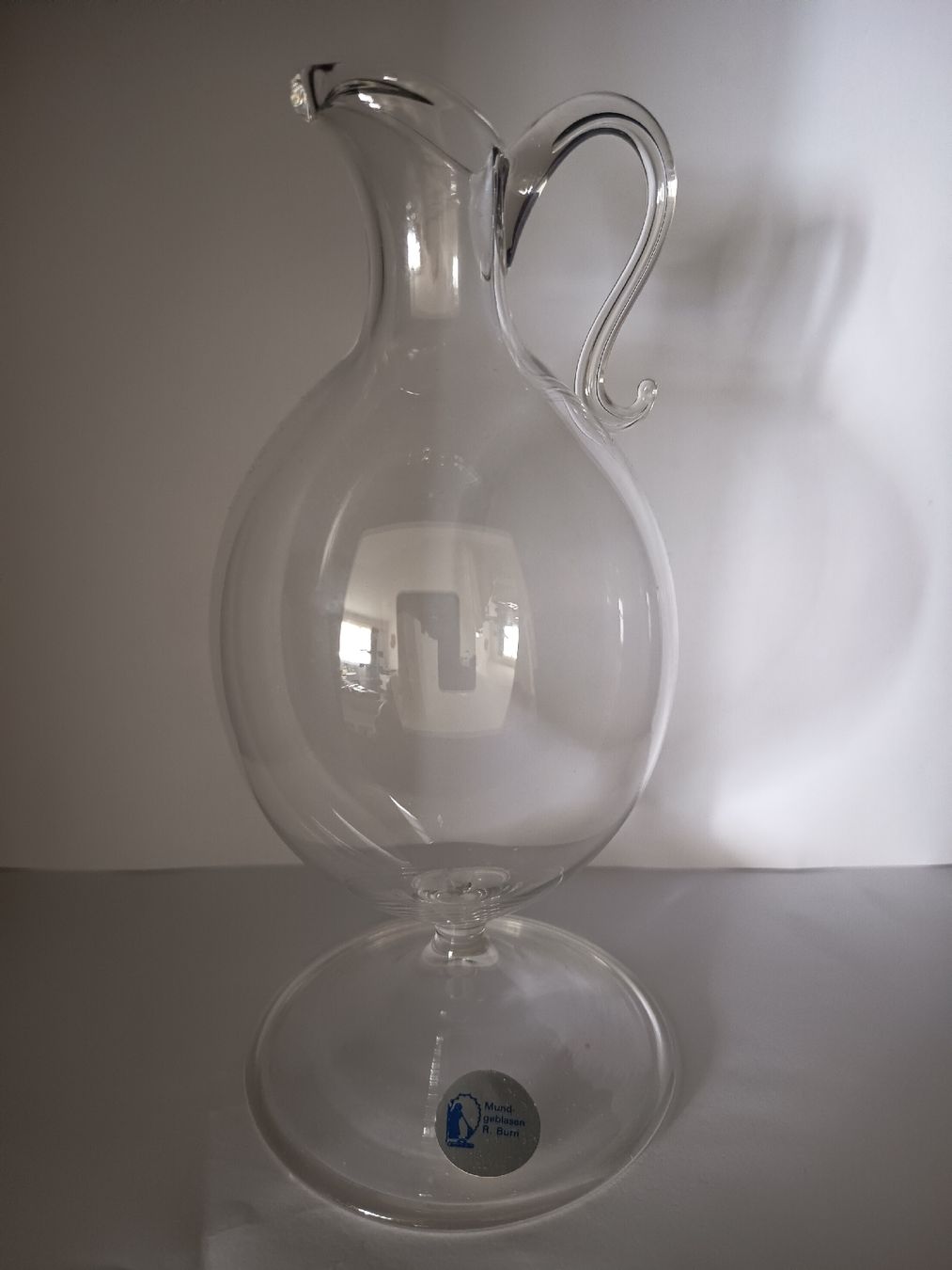 Caraffe: Glaskaraffe mundgeblasen R. Burri mit Griff – Usato da Wangen b. Olten venduto da crea_look