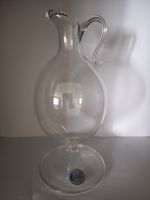 Glaskaraffe mundgeblasen R. Burri mit Griff