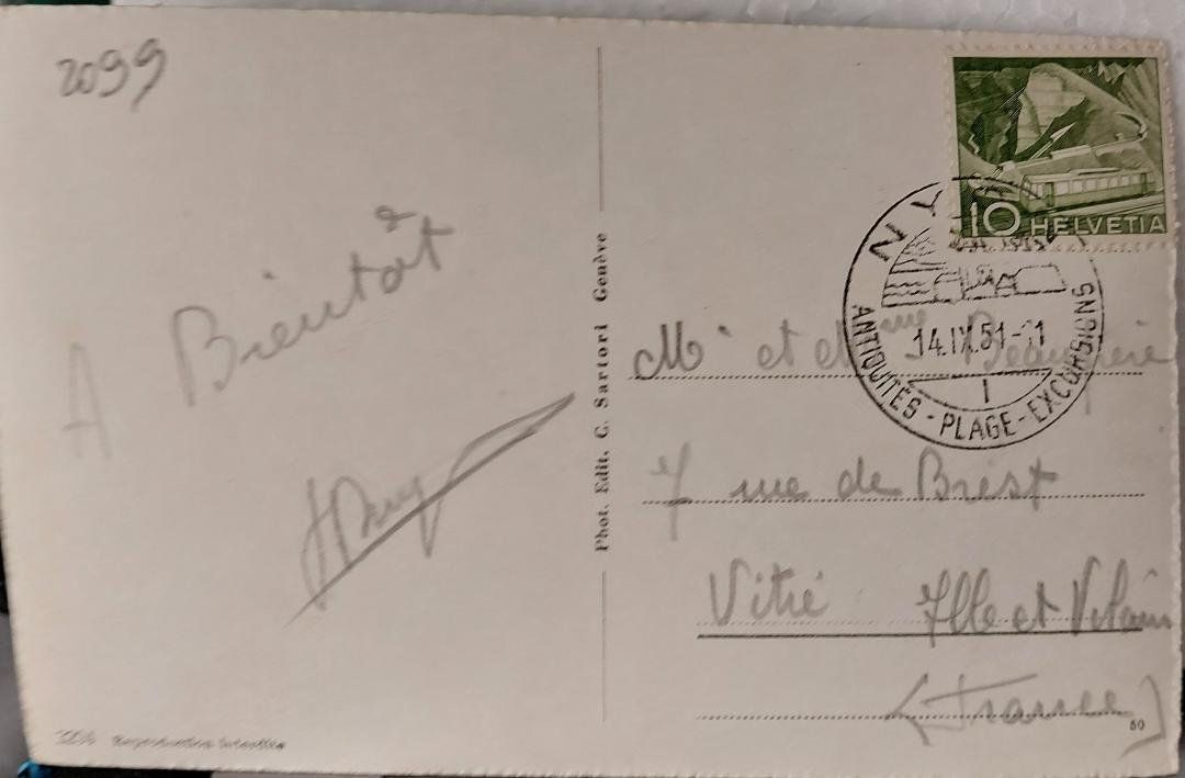 Ansichtskarten: NYON - 1951 – Gebraucht aus Delémont von Domdom1 1