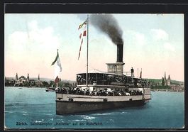Zürich, Salondampfer Helvetia auf der R