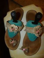 Zehensandalen aus Griechenland, Gr. 41, beige, Boho style