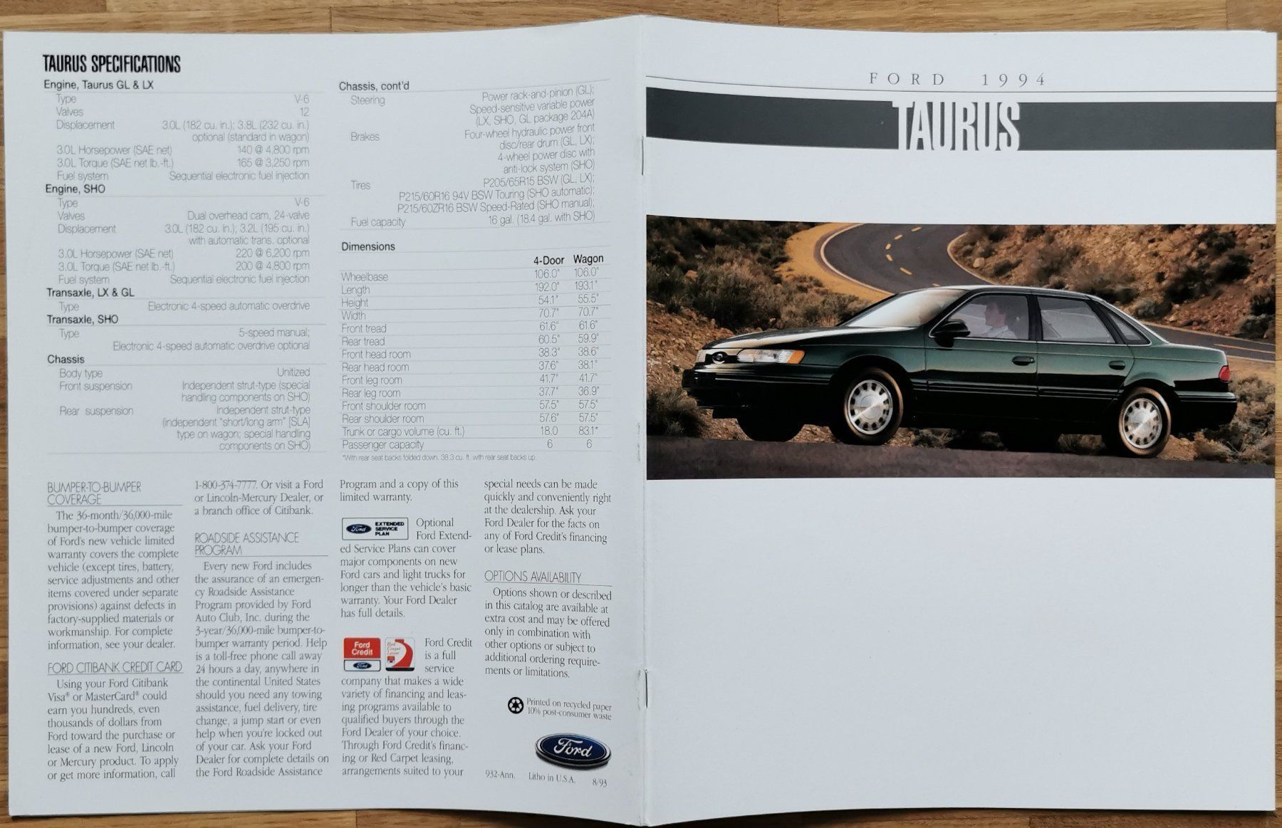 Ford Dokumente: FORD TAURUS 1994 – Gebraucht aus huenenberg von Suizofelize