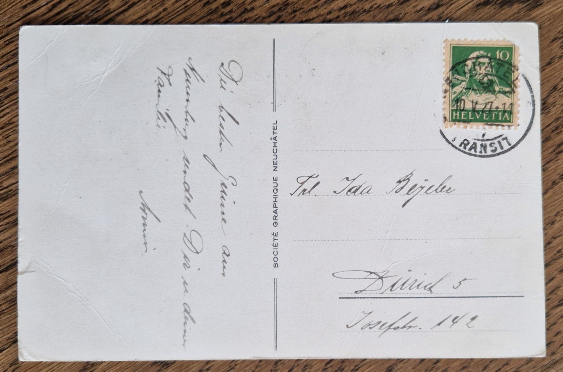 Ansichtskarten: Neuchâtel, Eglise catholique 1927  – Gebraucht aus Ebikon von Donar50 1
