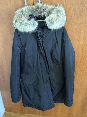 Woolrich Parka Jacke schwarz Grösse L mit Pelzkragen