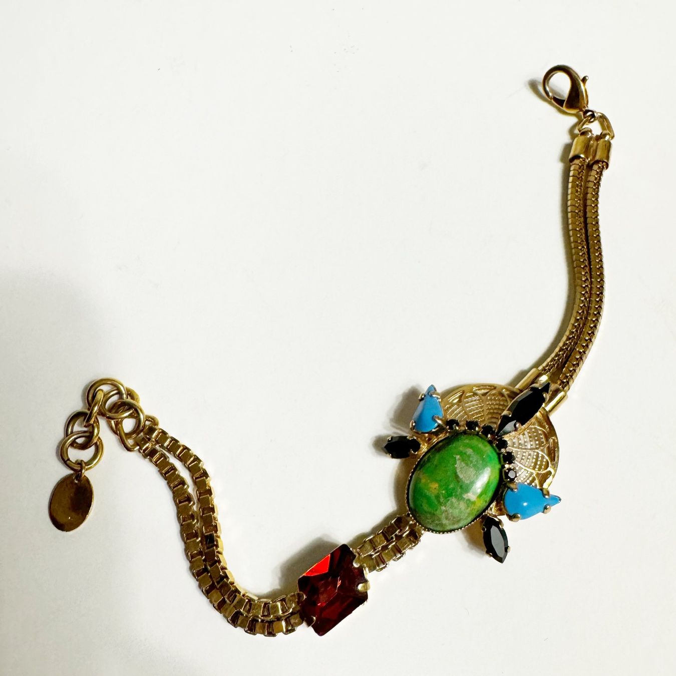 Armbänder & -reifen: Statement Bracelet with Green Mojave Türkis, 18 cm – Neu (gemäss Beschreibung) aus Zürich von kasiaf 1