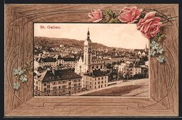 St. Gallen, Blick auf Kirche, Passeparto