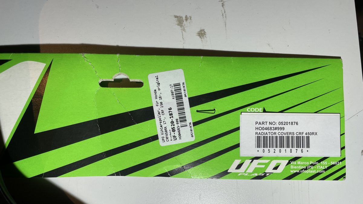 Honda Tutti i ricambio per moto: Honda CRF 250 / 450RX Kühlerplastik – Usato da Heimberg venduto da Grony.14 2