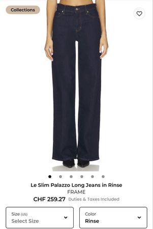 FRAME LE SLIM PALAZZO JEANS IN RINSE, size 28